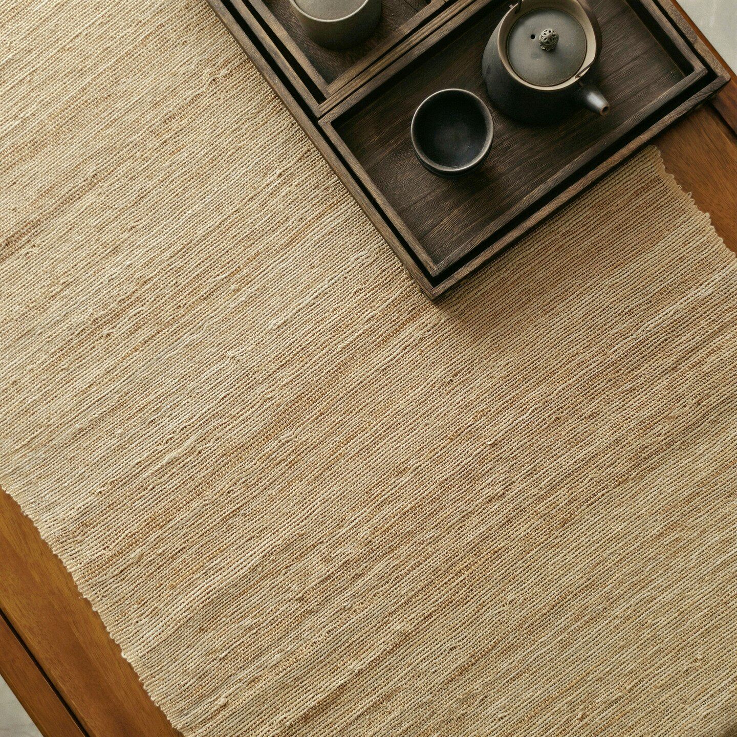 侘寂风苎麻禅意新中式中古风茶席