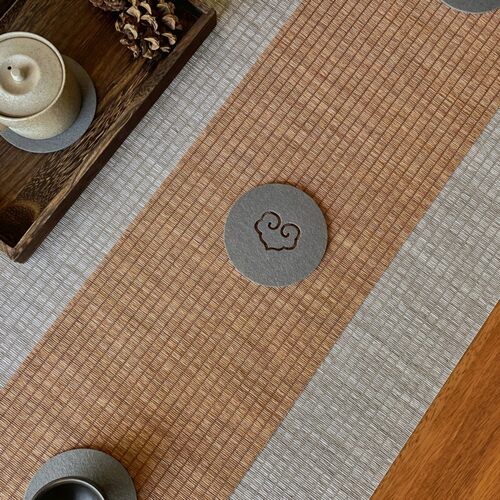 防水草编新中式侘寂禅意茶席