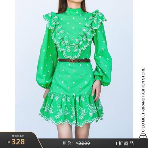[特价1折] ALICEMCCALL 澳大利亚 荷叶边刺绣连衣裙 CEO FASHI