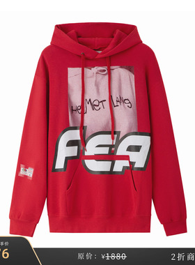 [特价2折] SOLDOUT 意大利 红色字母印花连帽长袖卫衣 CEO FAS