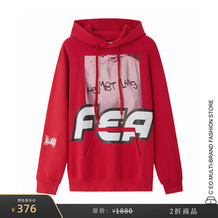 SOLDOUT 意大利 红色字母印花连帽长袖 CEO 2折 卫衣 FAS 特价