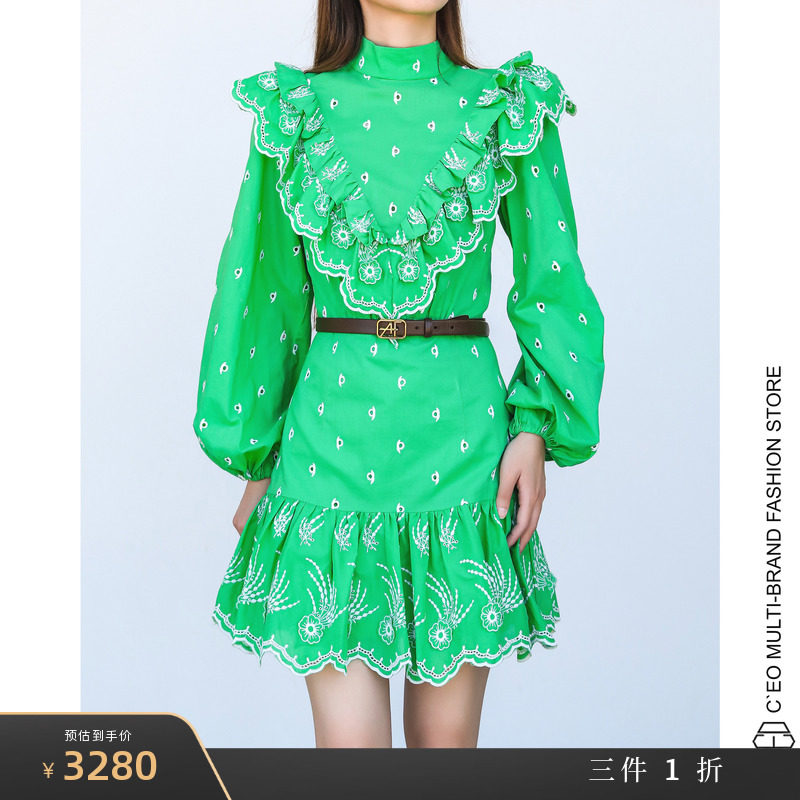 [清仓特价1折]ALICEMCCALL 澳大利亚 荷叶边刺绣连衣裙 CEO FASHI