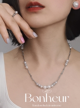 Bonheur 繁星系列中性度假风强光海水真多麻多用项链