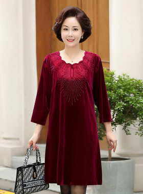 加大200斤结婚喜庆婆婆连衣裙