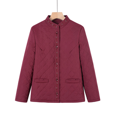 中老年女装加绒棉衣外套加肥加大