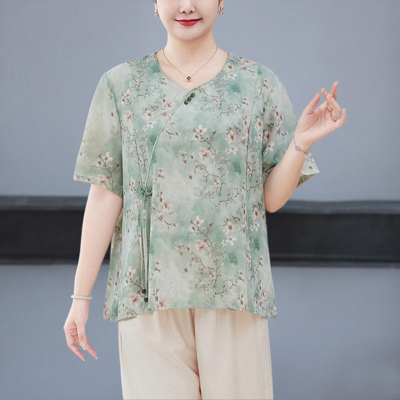 200斤时尚两件套妈妈夏装中老年人加肥加大码奶奶女装短袖T恤套装