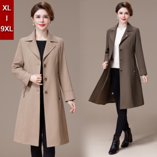 风衣外套中老年人女装 春秋装 宽松洋气 胖妈妈新款 200斤加肥加大码