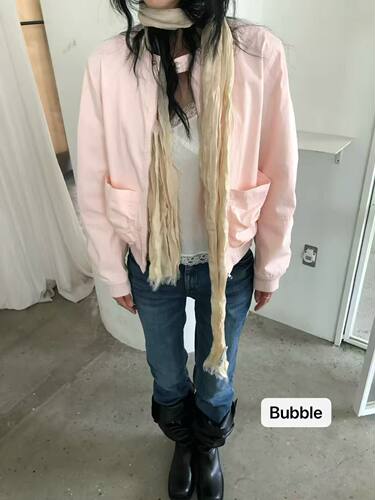 现WE ARE东大门纯色尼龙棉短款收腰夹克外套实体秒发假一赔十