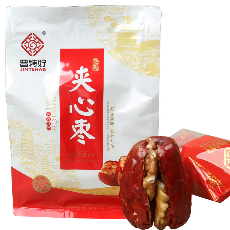 晋特好夹心枣夹核桃仁258克山西特产枣包核桃