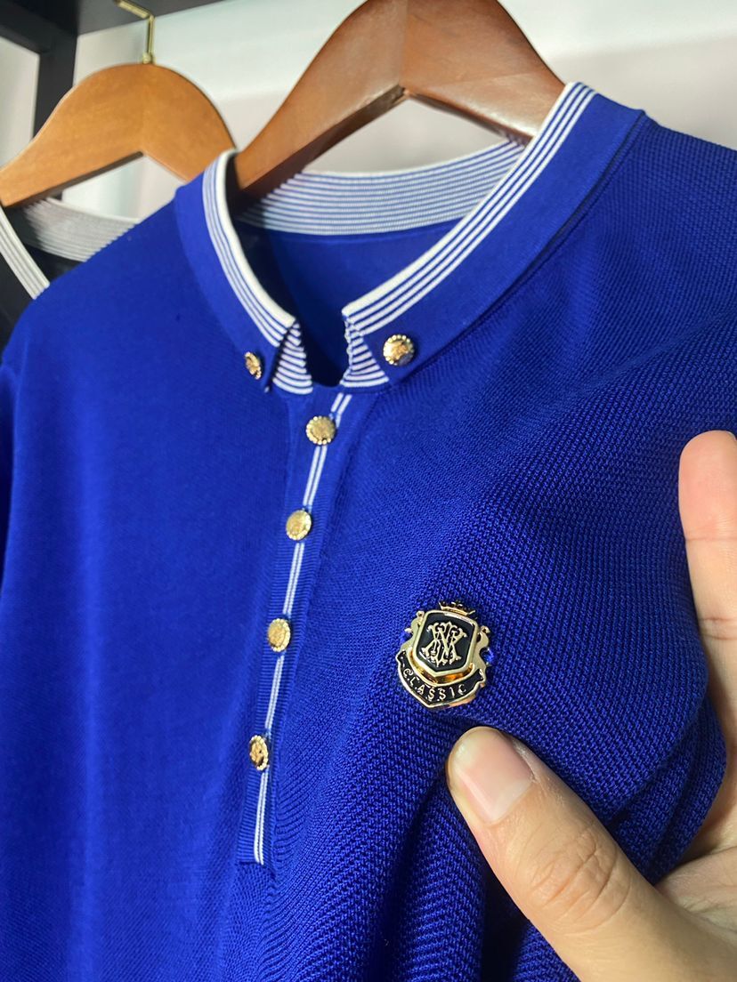 SUMMER STAND-UP COLLAR SHORT SLEEVE T-SHIRT MENS TENCEL TIDE BRAND KNITTED HALF-SLEEVED SLIM BASE SHIRT YOUTH HIGH-END T-SHIRT