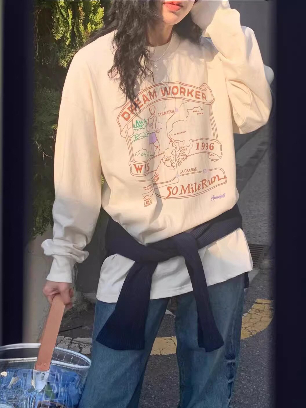 韩国mood2025春季新款宽松慵懒休闲百搭卫衣女韩系上衣