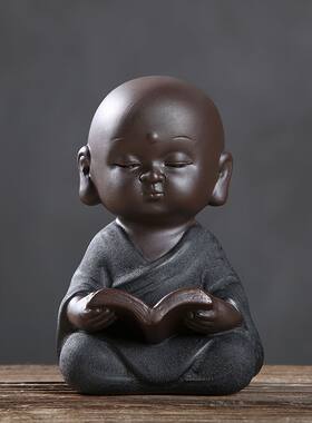 禅意金砂茶宠精品清静自在和尚