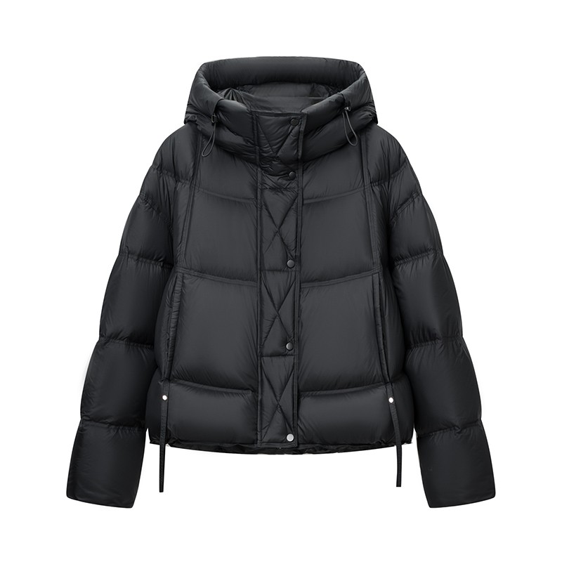 【富婆节】晶岩2025新款冬季保暖90白鸭绒羽绒服短款连帽-7032