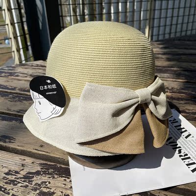 日本可水洗和纸帽子夏休闲女遮阳