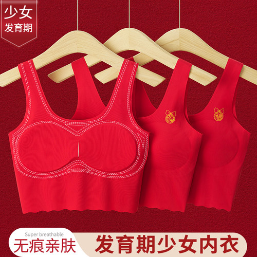 女大童本命年红色内衣少女发育期