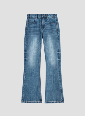 FOREVERCAN“长腿搭档”做旧洗水复古百搭直筒牛仔裤SP19288