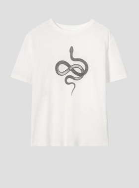 FOREVERCAN“蛇转乾坤”灵蛇系列限定款手绘蛇纹短袖T恤ST22745