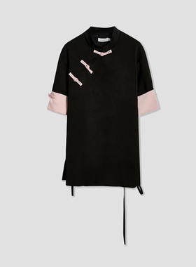 FOREVERCAN“暮春山”新中式国风手工核桃盘扣连衣裙  SD21475B