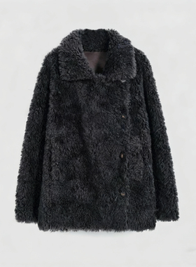 FOREVERCAN“维克小镇”100澳洲绵羊毛慵懒廓形外套WC55044