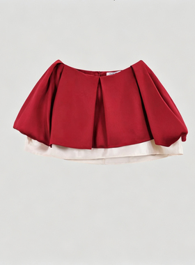 SSAVAGE“双生千金”立体双层拼接撞色蓬蓬半身裙SS90811