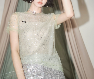 bling miuccia look 上衣 CAN 重磅8920颗施华银灰钻收藏款