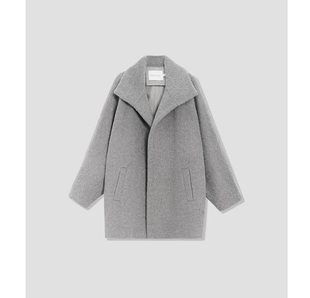 FOREVERCAN“芬兰礼颂”立裁连肩蝙蝠袖大衣外套 SC22282