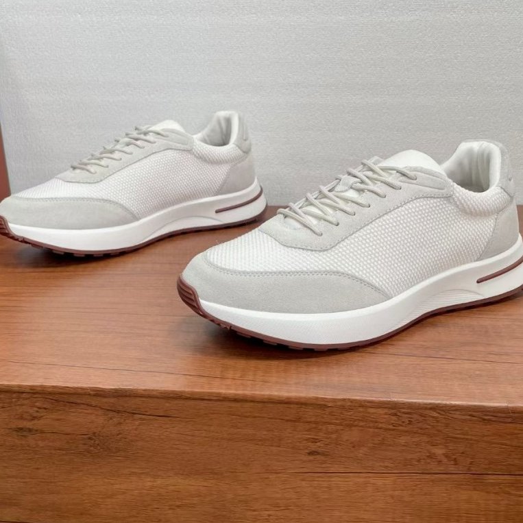 质感自然皇帝男鞋早春新款羊毛针织拼接牛皮革男士流行男鞋休闲鞋