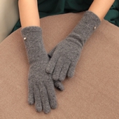 日本单长款 兔羊毛针织手套五指触屏分指气质百搭斗篷手臂套女保暖