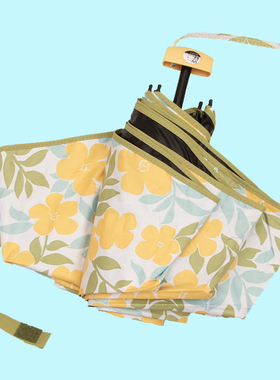 日本小清新文艺小碎花太阳伞女防晒防紫外线黑胶晴雨两用遮阳便携