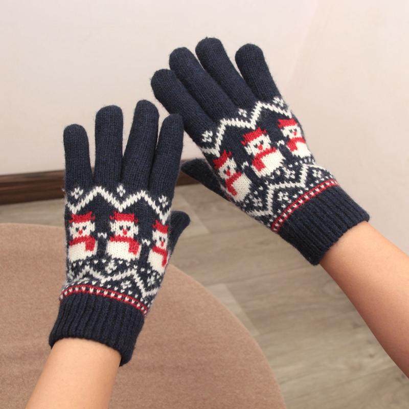 日本羊毛手套冬季保暖骑行手套女