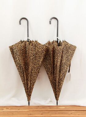 出口日本复古经典豹纹单品太阳伞超轻弯钩长柄伞晴雨伞防紫外线女