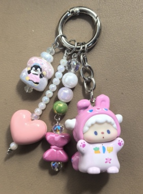 卡通小怪兽大作战系列萌粒挂件包包手工制作钥匙扣手机链