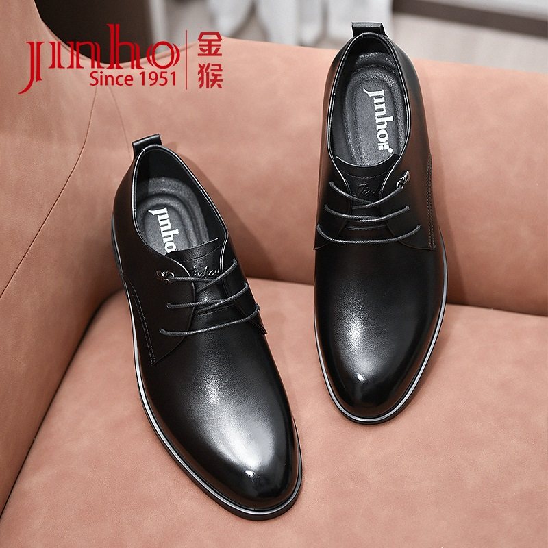 金猴皮鞋男2022春季新款黑色商务正装真皮系带男士结婚英伦风皮鞋,流行男鞋,正装皮鞋,淘宝优惠券,粉丝福利购,淘宝优惠卷