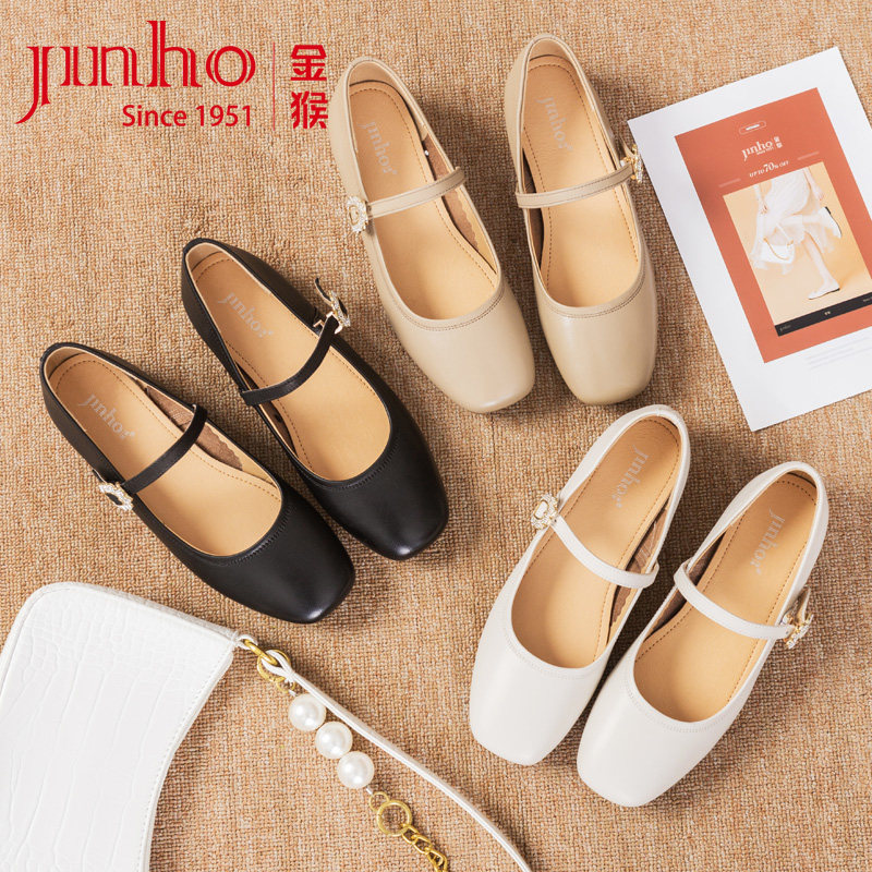 金猴女鞋2025春季新款玛丽珍鞋