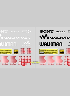 索尼随身听镂空磁带机复古贴Hi-Res小金标WALKMAN 立体印撕膜留字