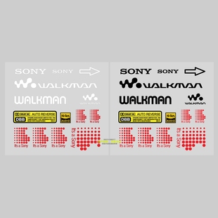 索尼随身听镂空磁带机复古贴Hi-Res小金标WALKMAN 立体印撕膜留字