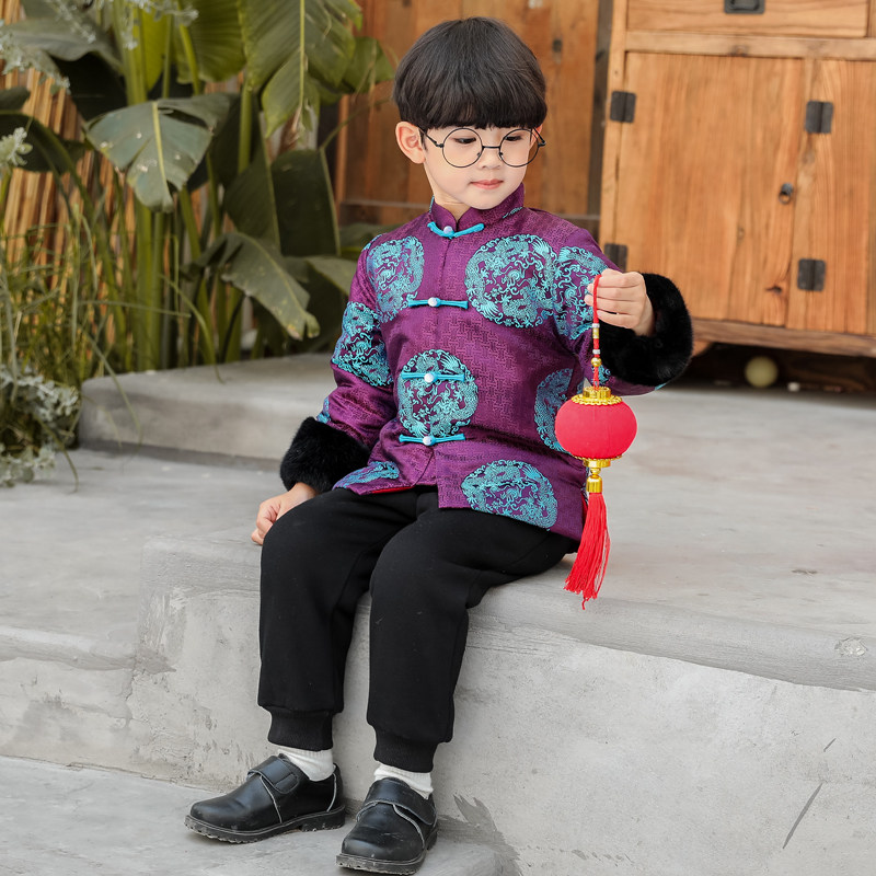 宝宝拜年服中国风加厚