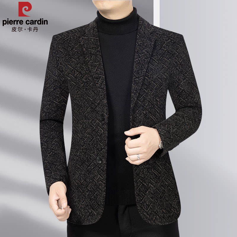 皮尔卡丹西服外套男设计感商务休闲高级感正装高端品牌新款小西装