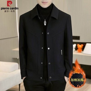 皮尔卡丹秋冬新款棉服男高级感短款夹克棉衣休闲加棉加厚棉袄外套