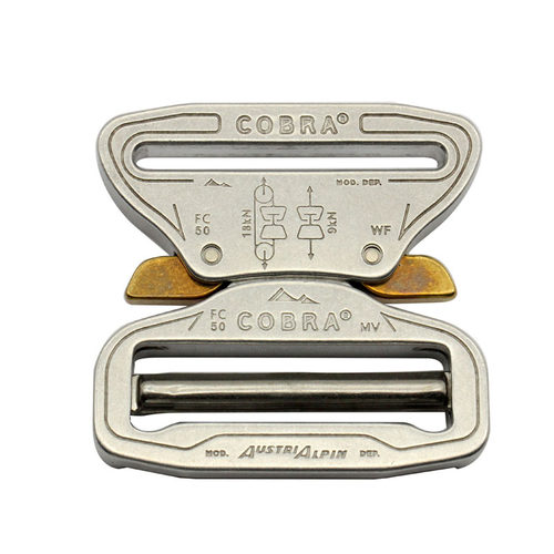 奥地利Austrialpin COBRA眼镜蛇扣战术腰带扣 50MM织带用5CM银色