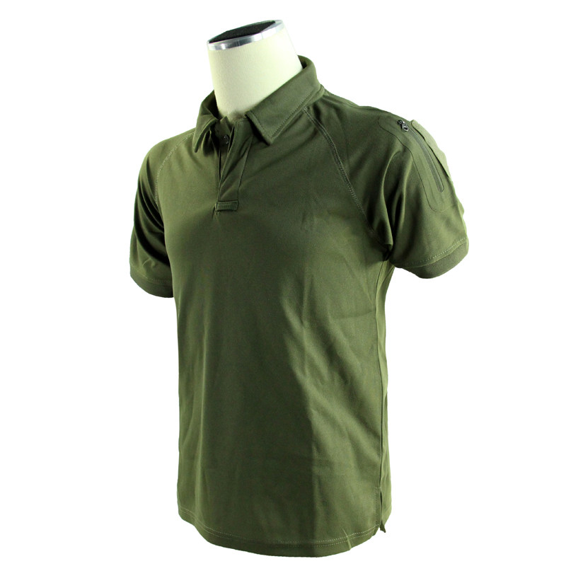 犀兕合甲 军绿色翻领polo衫短袖衫速干排汗t恤尼龙面料立体裁剪