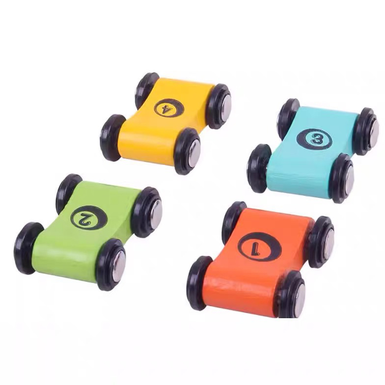 儿童益智玩具木制手推滑道车惯性回力滑翔车宝宝过家家互动小赛车