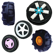 童车挖掘机滑板车车轮配件可坐可骑工程车推土机钩轮子专用配件