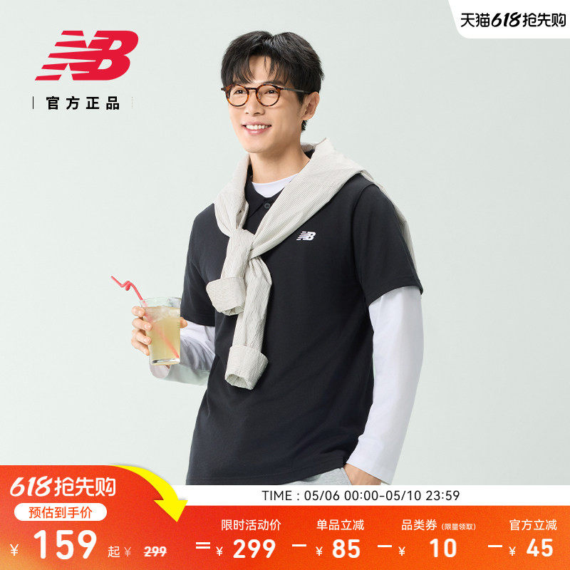New Balance NB官方正品男休闲运动舒适翻领宽松POL