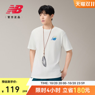 印花休闲运动圆领短袖 New 25年男士 NB官方正品 T恤MT51904 Balance