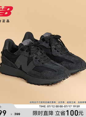 V头鞋 | New Balance NB官方正品男女黑色轻便运动休闲鞋U327WCD
