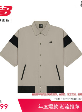 New Balance Grey官方正品夏季男士休闲运动夹克短袖外套AMJ55004