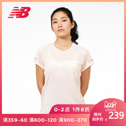 New Balance NB官方女款短袖AWT81201运动T恤反光条圆领短袖