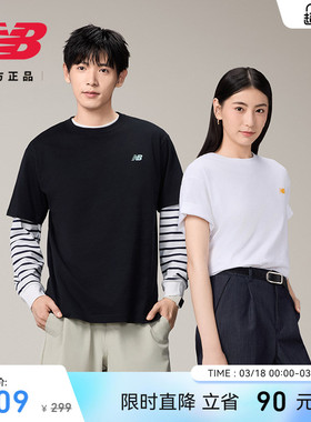 New Balance NB官方正品男潮流印花圆领T恤宽松舒适短袖AMT52392