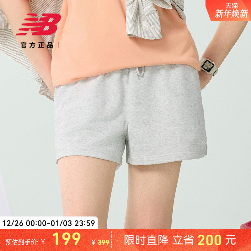 New Balance NB官方正品女简约舒适百搭时尚运动休闲短